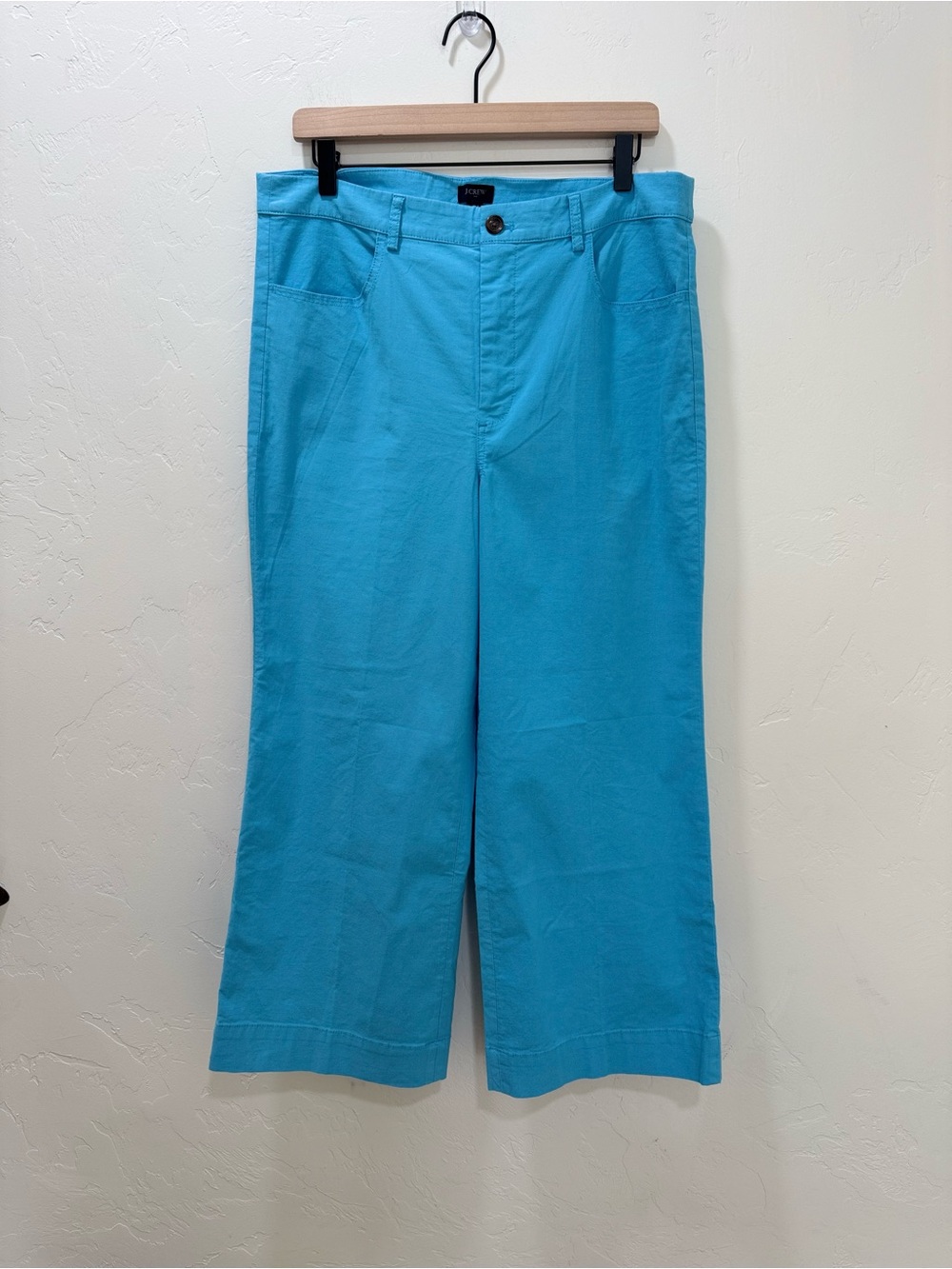 NWT J. Crew Ella Wide-Leg Cropped Pant Blue Women's 31 CG408